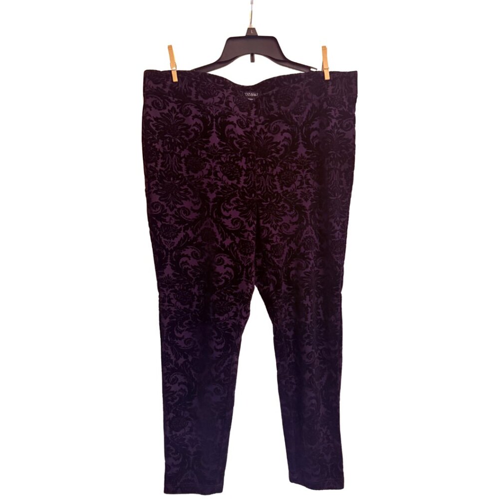 Velvet black design on purple pants size 1x